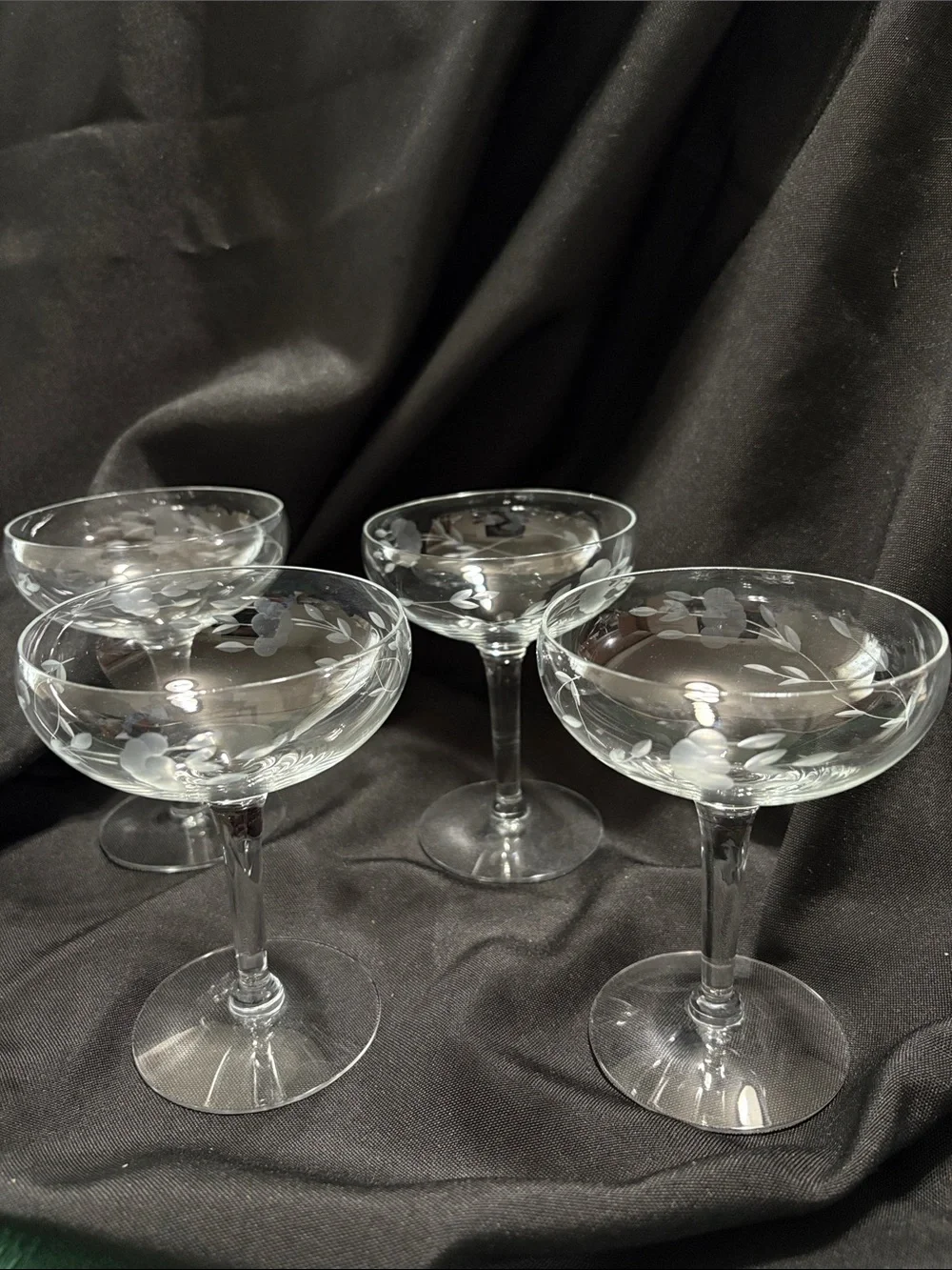 Princess House Crystal Heritage Design Stemware Short Champagne/Sherbet Glasses
